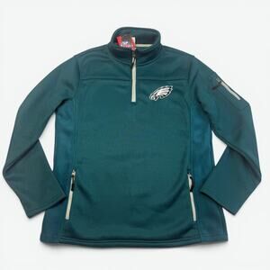 Philadelphia Eagles Mens Medium 1/4 Zip Pullover Zipper Pockets Ultra Game